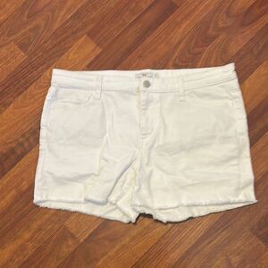 VINEYARD VINES White Denim Raw Hem 3.5 inch Shorts Stretch Mid-Rise Women's 12